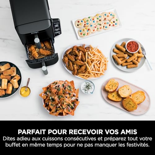 NINJA Foodi FlexDrawer Air Fryer, Dual Zone Avec Séparateur Amovible, Grand Tiroir de 10.4 L, 7-en-1, Double Zone, Sans Huile, Pièces Antiadhésives Compatibles Au Lave-Vaisselle, Noir AF500EU - Image 47