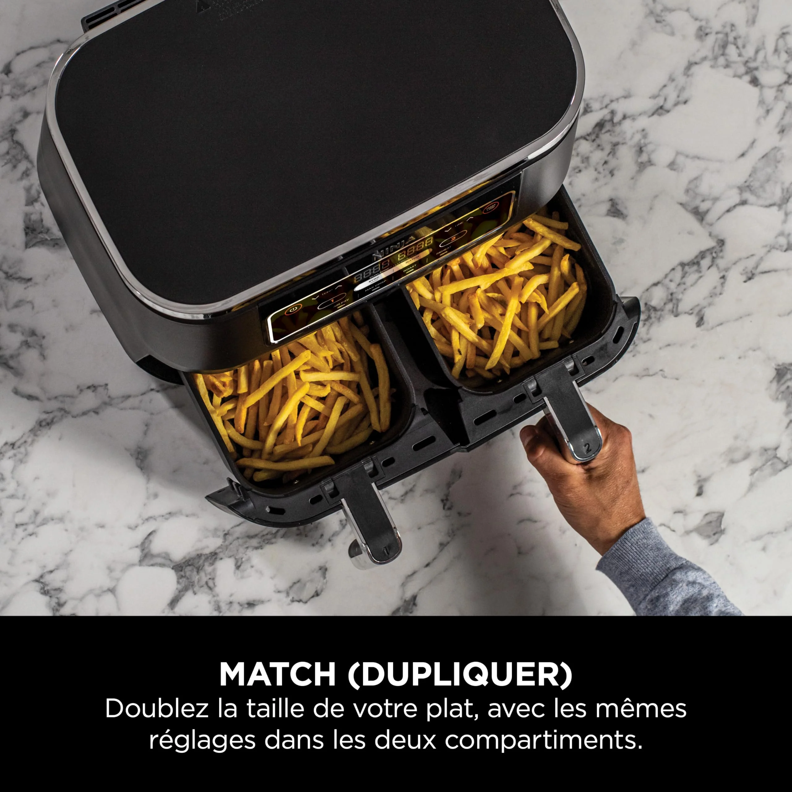 NINJA Foodi FlexDrawer Air Fryer, Dual Zone Avec Séparateur Amovible, Grand Tiroir de 10.4 L, 7-en-1, Double Zone, Sans Huile, Pièces Antiadhésives Compatibles Au Lave-Vaisselle, Noir AF500EU - Image 62