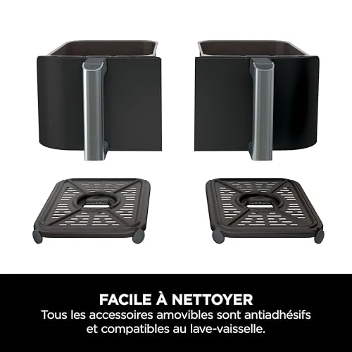 NINJA Foodi FlexDrawer Air Fryer, Dual Zone Avec Séparateur Amovible, Grand Tiroir de 10.4 L, 7-en-1, Double Zone, Sans Huile, Pièces Antiadhésives Compatibles Au Lave-Vaisselle, Noir AF500EU - Image 65