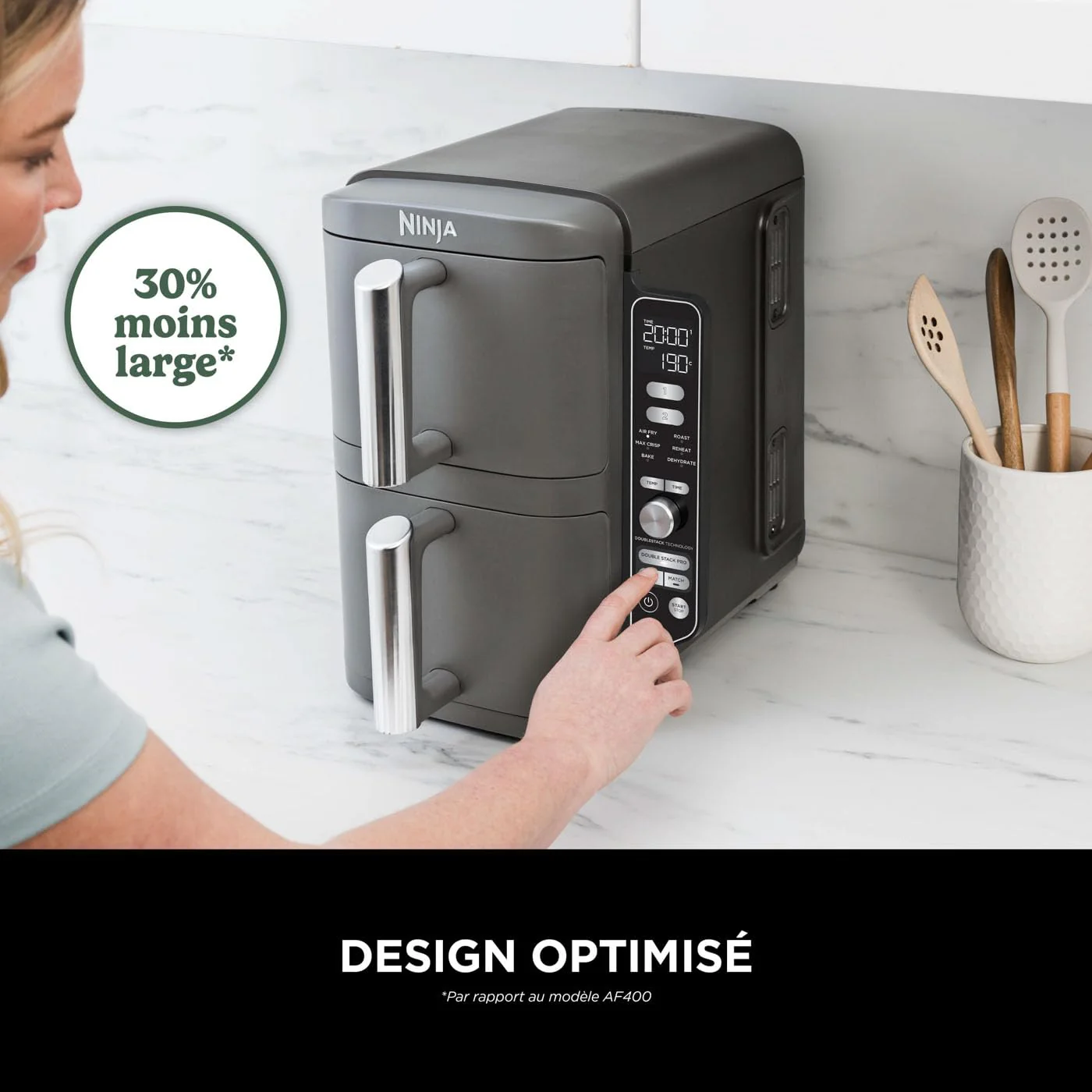 NINJA Foodi FlexDrawer Air Fryer, Dual Zone Avec Séparateur Amovible, Grand Tiroir de 10.4 L, 7-en-1, Double Zone, Sans Huile, Pièces Antiadhésives Compatibles Au Lave-Vaisselle, Noir AF500EU - Image 8