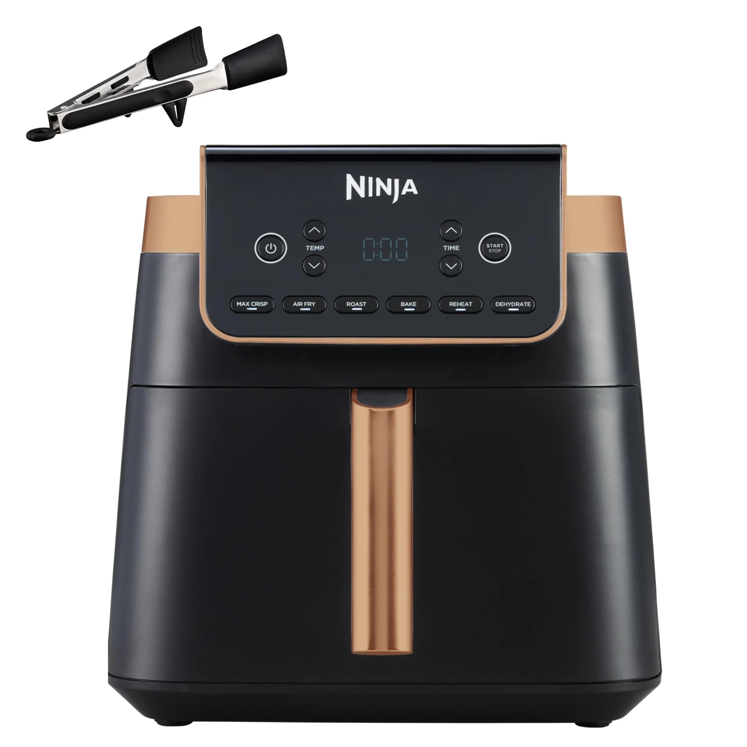 Ninja Foodi MAX Dual Zone Air Fryer, Friteuse sans huile, 2 tiroirs, 9,5 L, 6-en-1 (Air Fry, Max Crisp, rôtir, cuire, réchauffer, déshydrater), exclusivité Amazon, cuivre/noir, AF400EUCP