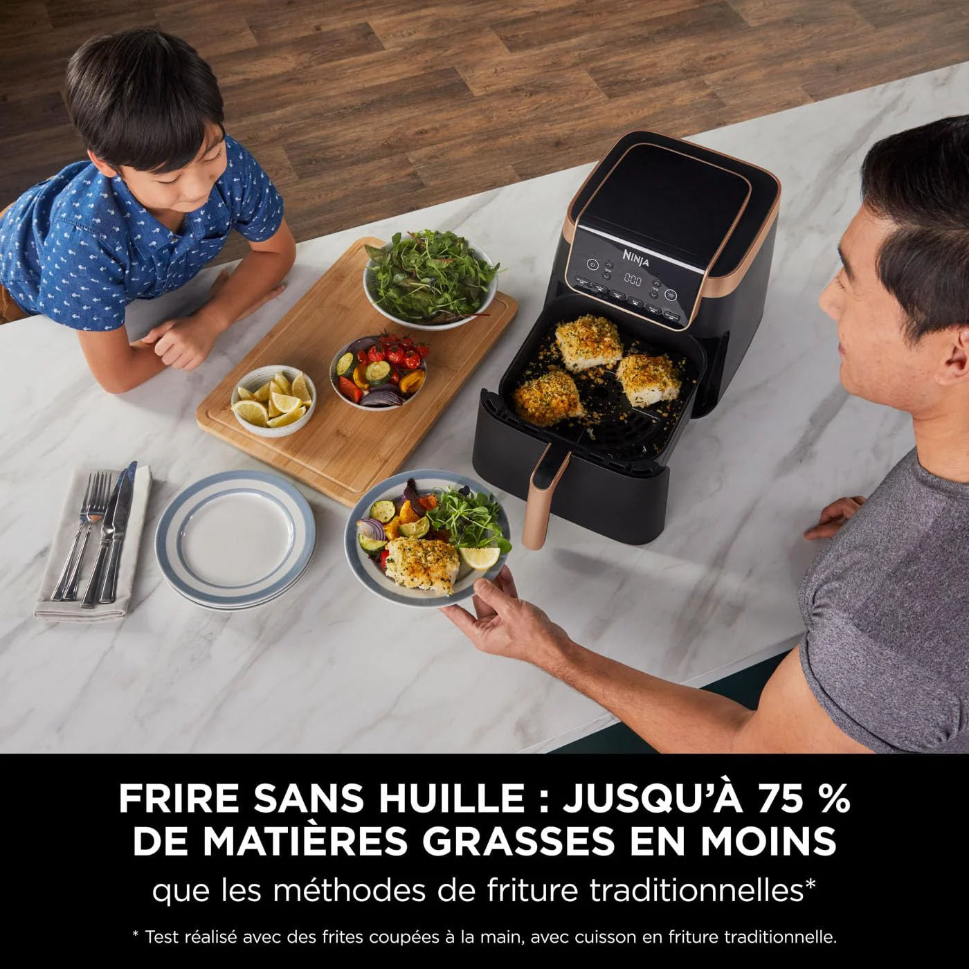 Ninja Foodi MAX Dual Zone Air Fryer, Friteuse sans huile, 2 tiroirs, 9,5 L, 6-en-1 (Air Fry, Max Crisp, rôtir, cuire, réchauffer, déshydrater), exclusivité Amazon, cuivre/noir, AF400EUCP - Image 12