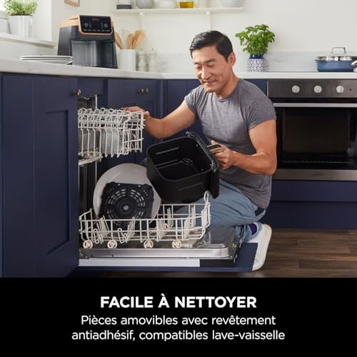 Ninja Foodi MAX Dual Zone Air Fryer, Friteuse sans huile, 2 tiroirs, 9,5 L, 6-en-1 (Air Fry, Max Crisp, rôtir, cuire, réchauffer, déshydrater), exclusivité Amazon, cuivre/noir, AF400EUCP - Image 14