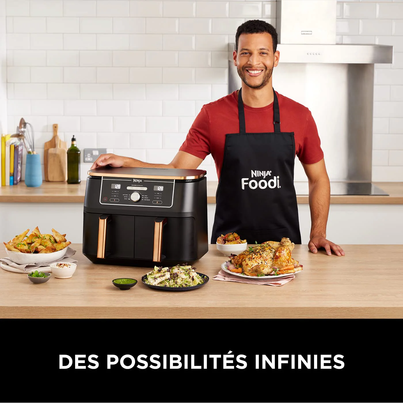 Ninja Foodi MAX Dual Zone Air Fryer, Friteuse sans huile, 2 tiroirs, 9,5 L, 6-en-1 (Air Fry, Max Crisp, rôtir, cuire, réchauffer, déshydrater), exclusivité Amazon, cuivre/noir, AF400EUCP - Image 22