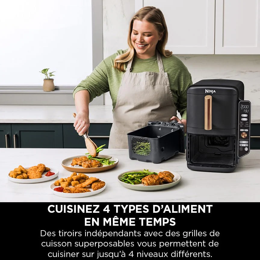 Ninja Foodi MAX Dual Zone Air Fryer, Friteuse sans huile, 2 tiroirs, 9,5 L, 6-en-1 (Air Fry, Max Crisp, rôtir, cuire, réchauffer, déshydrater), exclusivité Amazon, cuivre/noir, AF400EUCP - Image 29