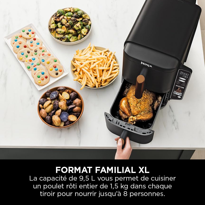 Ninja Foodi MAX Dual Zone Air Fryer, Friteuse sans huile, 2 tiroirs, 9,5 L, 6-en-1 (Air Fry, Max Crisp, rôtir, cuire, réchauffer, déshydrater), exclusivité Amazon, cuivre/noir, AF400EUCP - Image 30