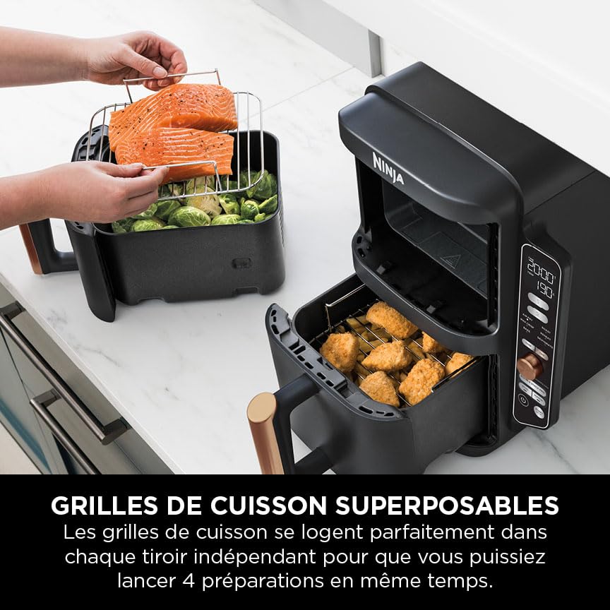 Ninja Foodi MAX Dual Zone Air Fryer, Friteuse sans huile, 2 tiroirs, 9,5 L, 6-en-1 (Air Fry, Max Crisp, rôtir, cuire, réchauffer, déshydrater), exclusivité Amazon, cuivre/noir, AF400EUCP - Image 31