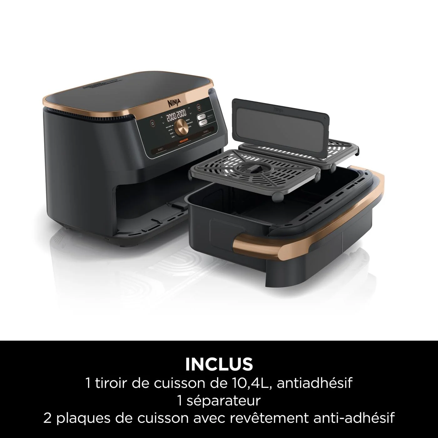 Ninja Foodi MAX Dual Zone Air Fryer, Friteuse sans huile, 2 tiroirs, 9,5 L, 6-en-1 (Air Fry, Max Crisp, rôtir, cuire, réchauffer, déshydrater), exclusivité Amazon, cuivre/noir, AF400EUCP - Image 36