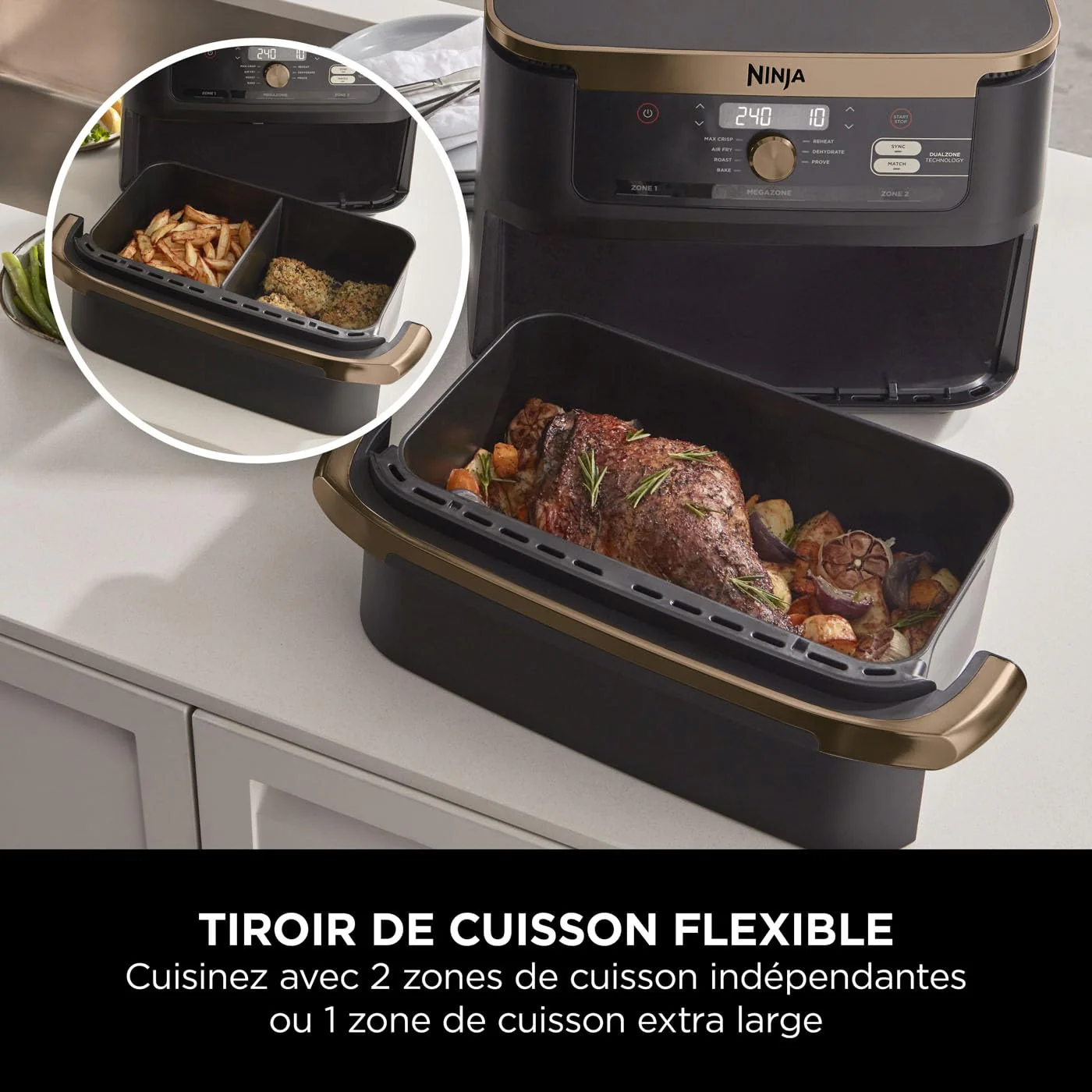 Ninja Foodi MAX Dual Zone Air Fryer, Friteuse sans huile, 2 tiroirs, 9,5 L, 6-en-1 (Air Fry, Max Crisp, rôtir, cuire, réchauffer, déshydrater), exclusivité Amazon, cuivre/noir, AF400EUCP - Image 37