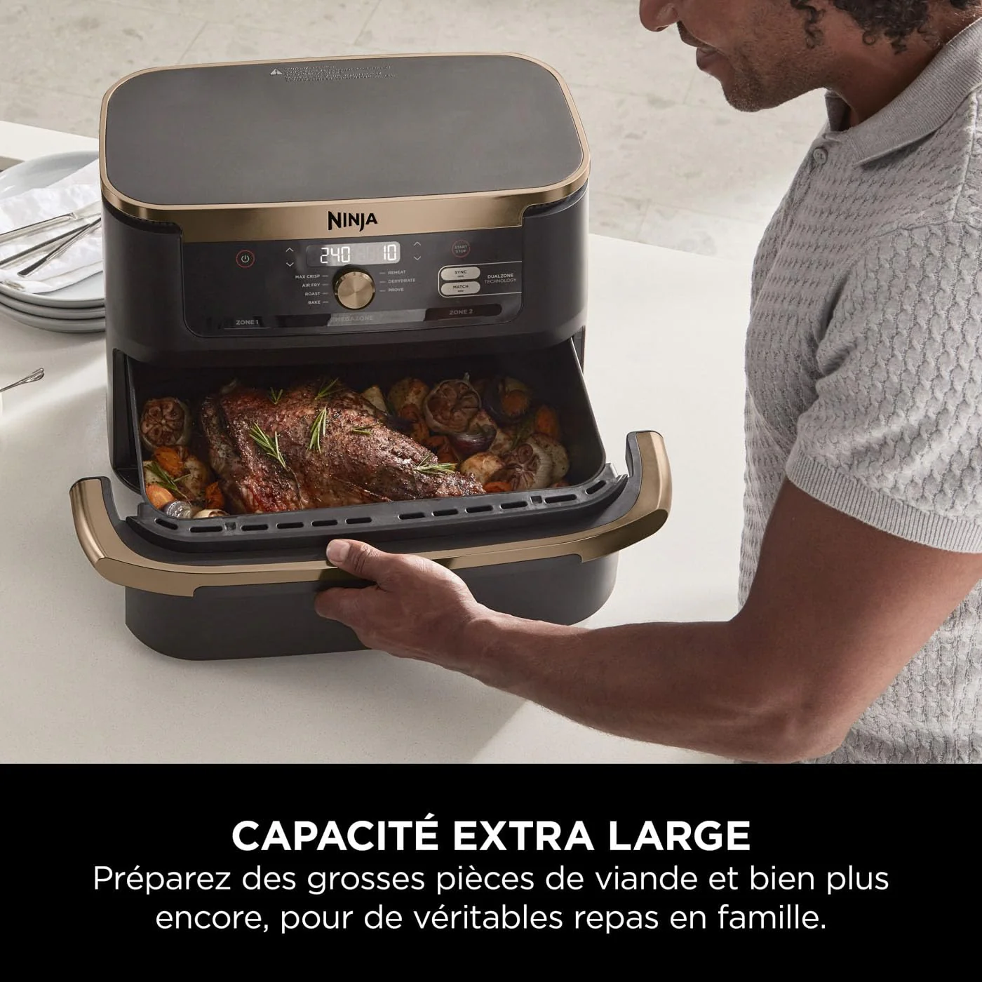 Ninja Foodi MAX Dual Zone Air Fryer, Friteuse sans huile, 2 tiroirs, 9,5 L, 6-en-1 (Air Fry, Max Crisp, rôtir, cuire, réchauffer, déshydrater), exclusivité Amazon, cuivre/noir, AF400EUCP - Image 38