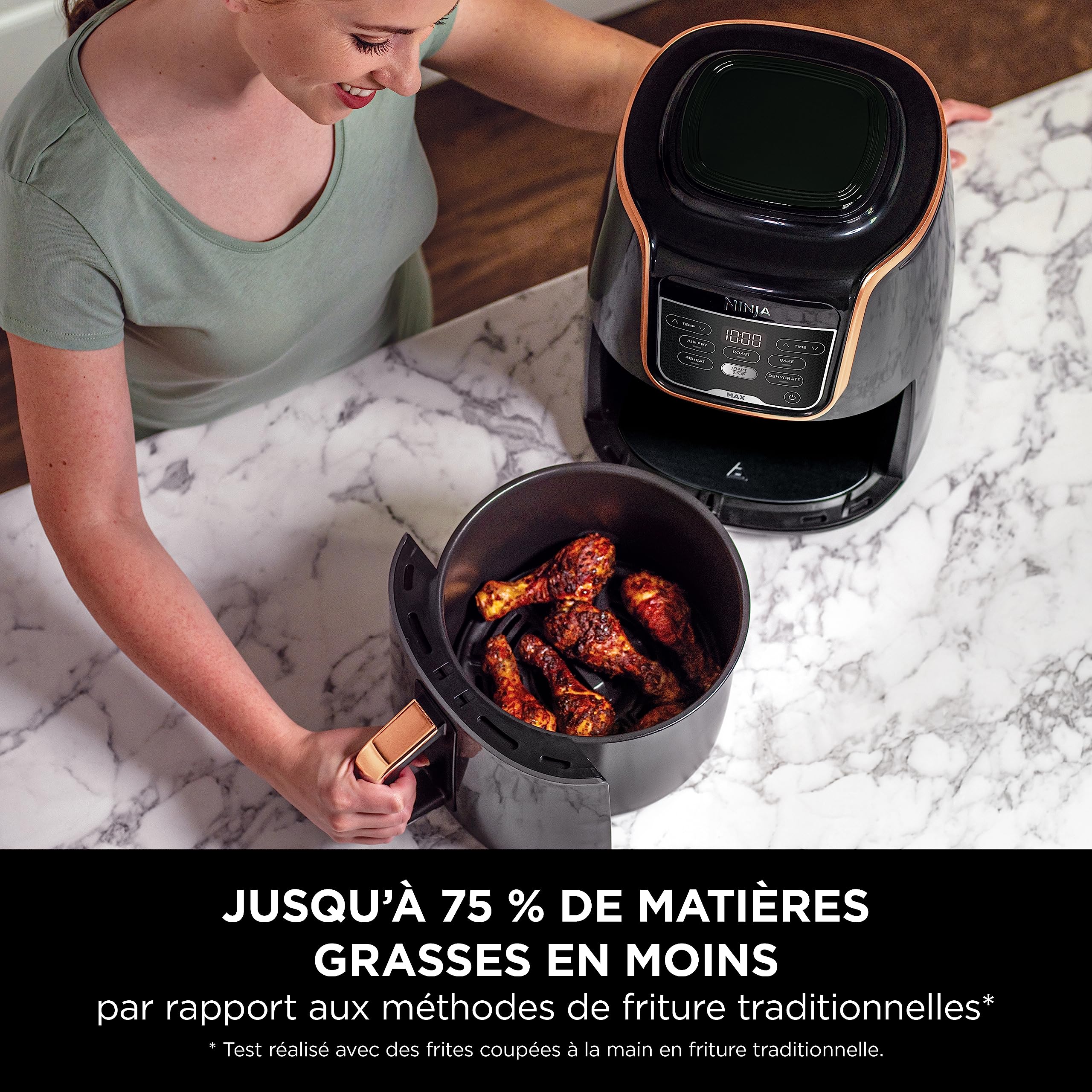 Ninja Foodi MAX Dual Zone Air Fryer, Friteuse sans huile, 2 tiroirs, 9,5 L, 6-en-1 (Air Fry, Max Crisp, rôtir, cuire, réchauffer, déshydrater), exclusivité Amazon, cuivre/noir, AF400EUCP - Image 47