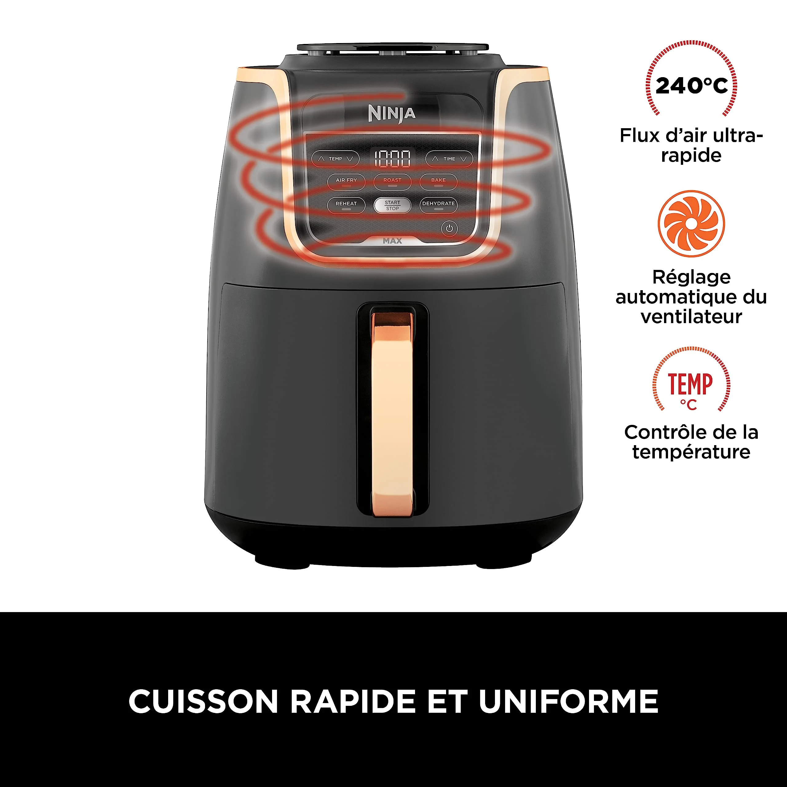 Ninja Foodi MAX Dual Zone Air Fryer, Friteuse sans huile, 2 tiroirs, 9,5 L, 6-en-1 (Air Fry, Max Crisp, rôtir, cuire, réchauffer, déshydrater), exclusivité Amazon, cuivre/noir, AF400EUCP - Image 49
