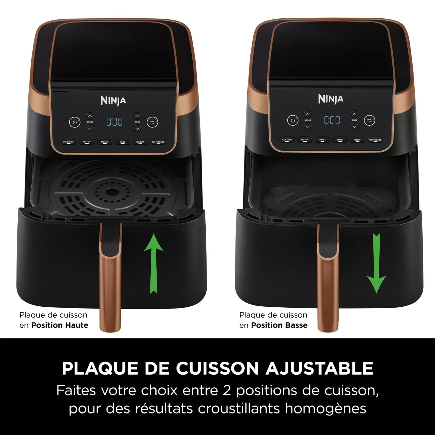 Ninja Foodi MAX Dual Zone Air Fryer, Friteuse sans huile, 2 tiroirs, 9,5 L, 6-en-1 (Air Fry, Max Crisp, rôtir, cuire, réchauffer, déshydrater), exclusivité Amazon, cuivre/noir, AF400EUCP - Image 9