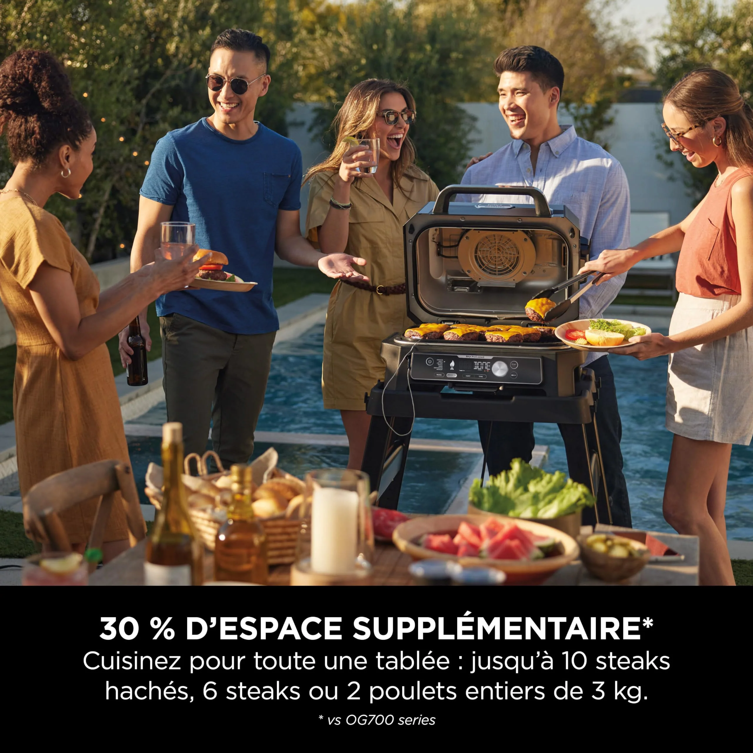 Ninja Woodfire Pro Connect XL Barbecue Électrique & Fumoir avec Contrôle d'Application, 2 Sondes, Grille, Housse, Revêtements & Brosse, Grill & Friteuse sans huile 7-en-1, Bleu & Noir OG901EUAMZ - Image 10