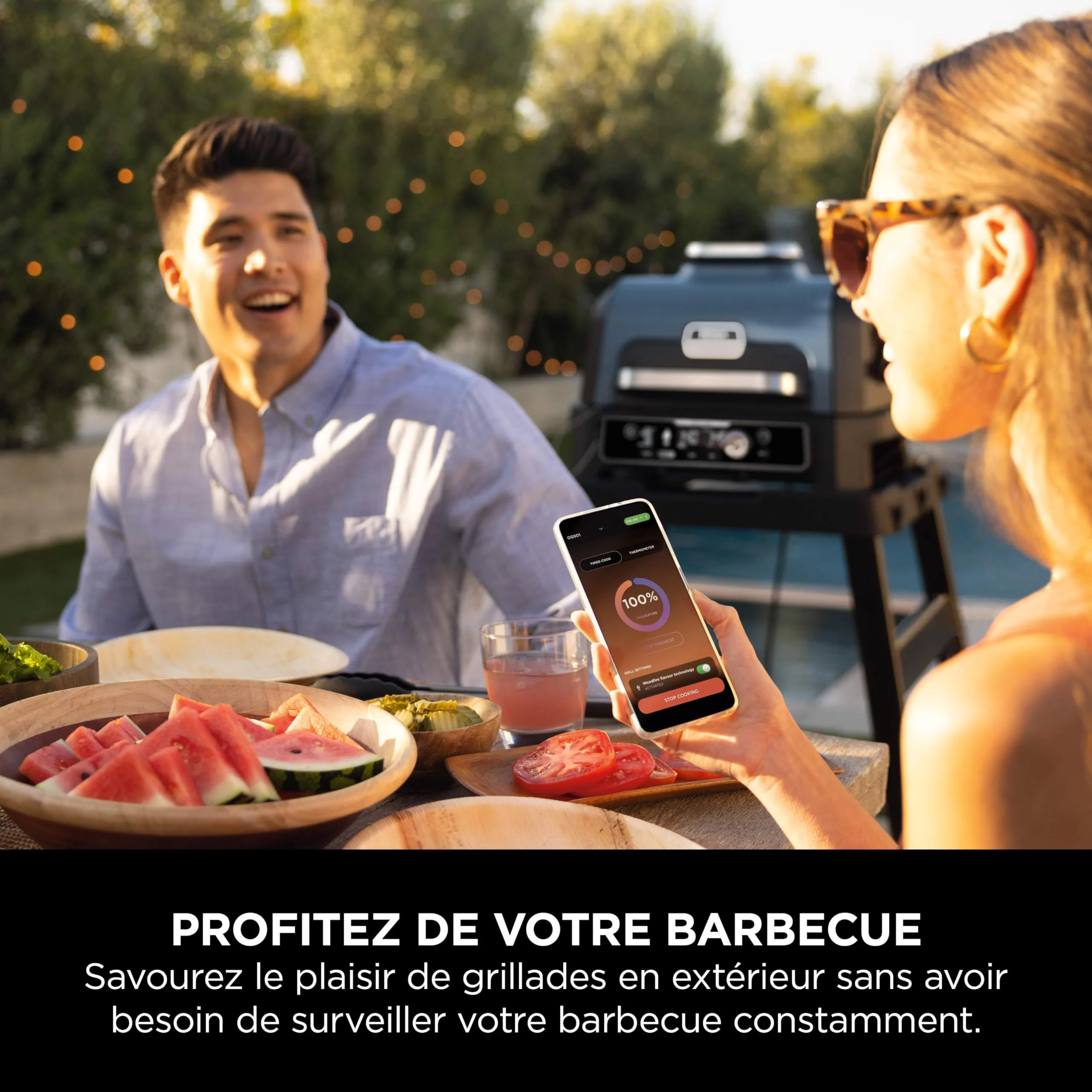 Ninja Woodfire Pro Connect XL Barbecue Électrique & Fumoir avec Contrôle d'Application, 2 Sondes, Grille, Housse, Revêtements & Brosse, Grill & Friteuse sans huile 7-en-1, Bleu & Noir OG901EUAMZ - Image 11