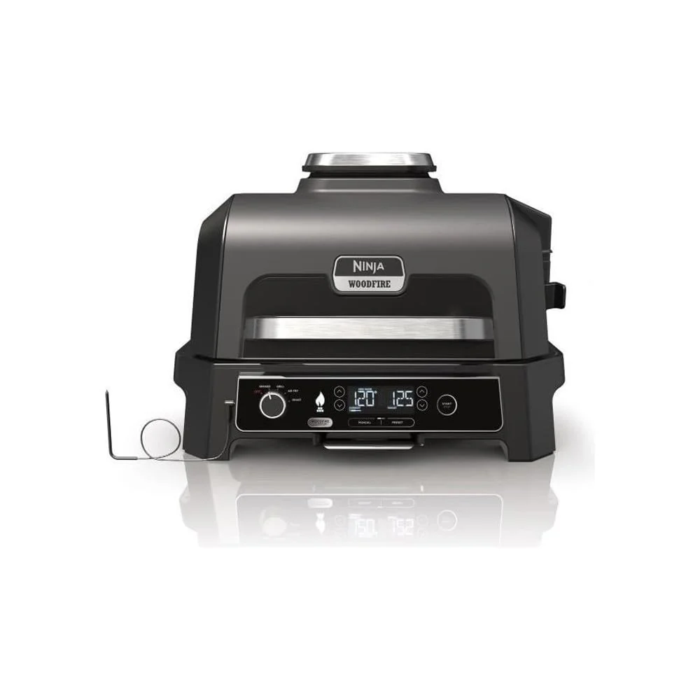 Ninja Woodfire Pro Connect XL Barbecue Électrique & Fumoir avec Contrôle d'Application, 2 Sondes, Grille, Housse, Revêtements & Brosse, Grill & Friteuse sans huile 7-en-1, Bleu & Noir OG901EUAMZ - Image 2