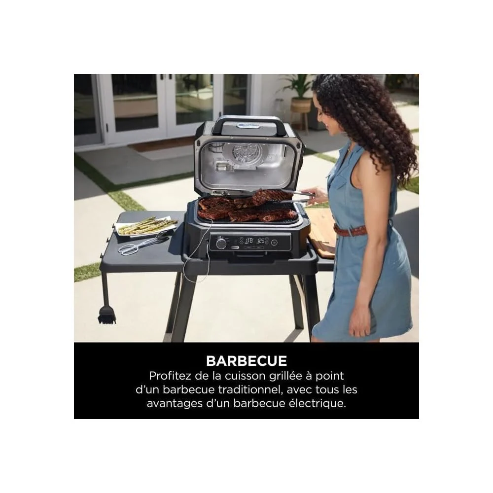 Ninja Woodfire Pro Connect XL Barbecue Électrique & Fumoir avec Contrôle d'Application, 2 Sondes, Grille, Housse, Revêtements & Brosse, Grill & Friteuse sans huile 7-en-1, Bleu & Noir OG901EUAMZ - Image 20