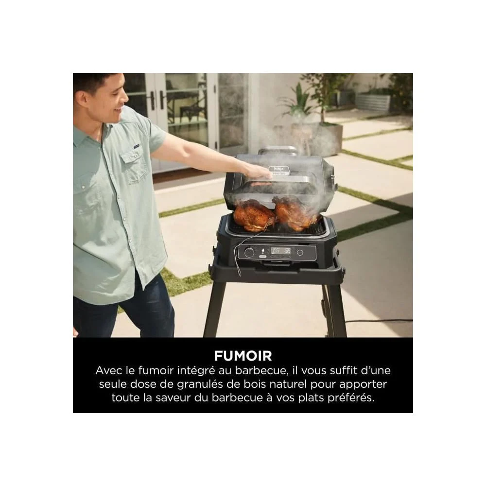 Ninja Woodfire Pro Connect XL Barbecue Électrique & Fumoir avec Contrôle d'Application, 2 Sondes, Grille, Housse, Revêtements & Brosse, Grill & Friteuse sans huile 7-en-1, Bleu & Noir OG901EUAMZ - Image 21