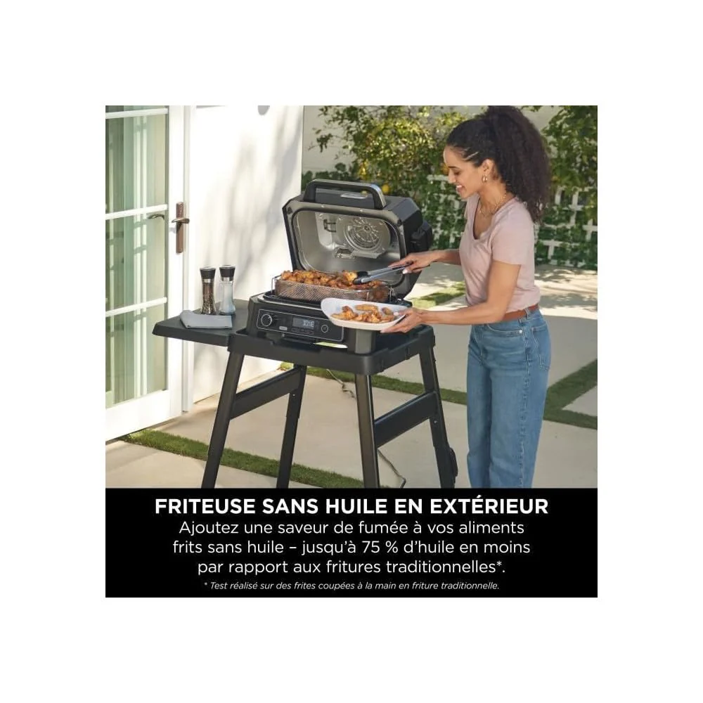 Ninja Woodfire Pro Connect XL Barbecue Électrique & Fumoir avec Contrôle d'Application, 2 Sondes, Grille, Housse, Revêtements & Brosse, Grill & Friteuse sans huile 7-en-1, Bleu & Noir OG901EUAMZ - Image 22