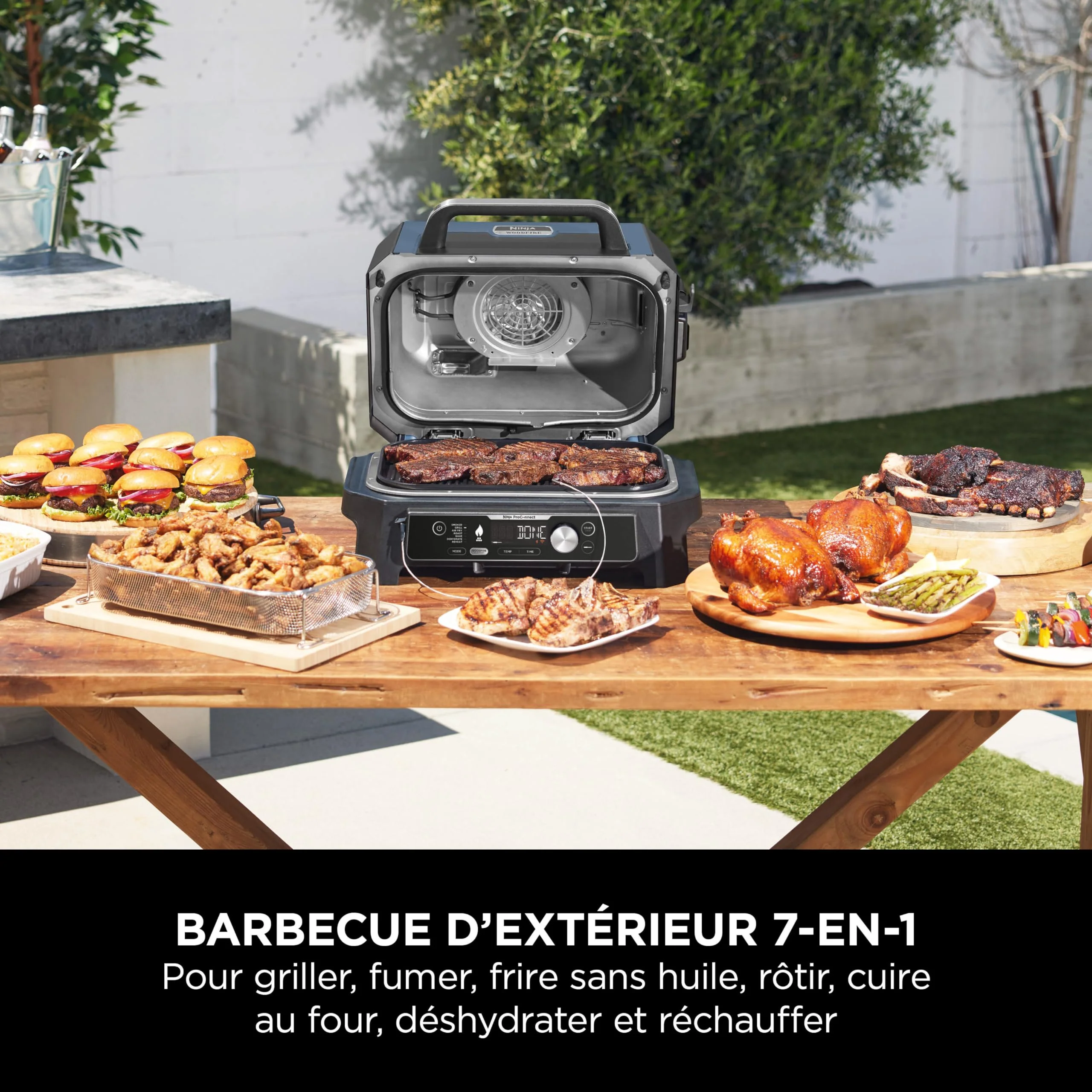 Ninja Woodfire Pro Connect XL Barbecue Électrique & Fumoir avec Contrôle d'Application, 2 Sondes, Grille, Housse, Revêtements & Brosse, Grill & Friteuse sans huile 7-en-1, Bleu & Noir OG901EUAMZ - Image 28