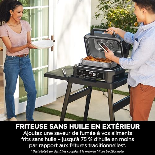Ninja Woodfire Pro Connect XL Barbecue Électrique & Fumoir avec Contrôle d'Application, 2 Sondes, Grille, Housse, Revêtements & Brosse, Grill & Friteuse sans huile 7-en-1, Bleu & Noir OG901EUAMZ - Image 35