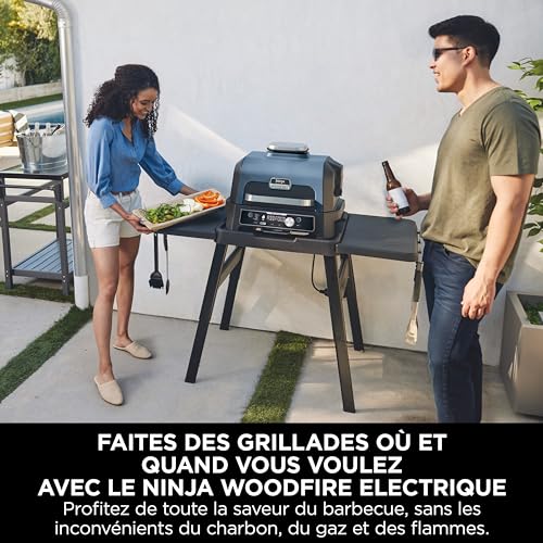 Ninja Woodfire Pro Connect XL Barbecue Électrique & Fumoir avec Contrôle d'Application, 2 Sondes, Grille, Housse, Revêtements & Brosse, Grill & Friteuse sans huile 7-en-1, Bleu & Noir OG901EUAMZ - Image 37