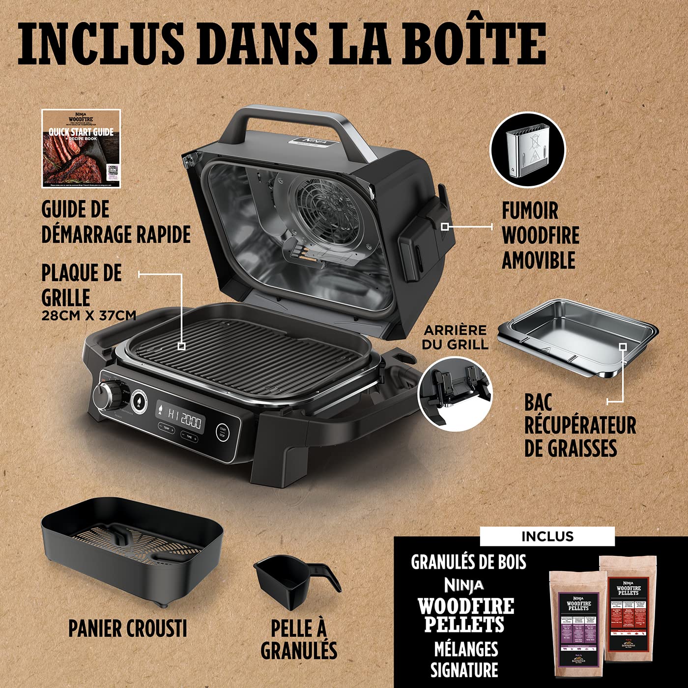 Ninja Woodfire Pro Connect XL Barbecue Électrique & Fumoir avec Contrôle d'Application, 2 Sondes, Grille, Housse, Revêtements & Brosse, Grill & Friteuse sans huile 7-en-1, Bleu & Noir OG901EUAMZ - Image 40