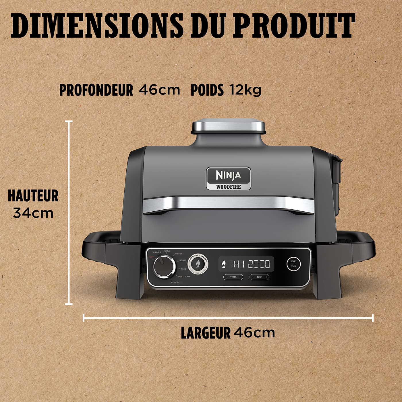 Ninja Woodfire Pro Connect XL Barbecue Électrique & Fumoir avec Contrôle d'Application, 2 Sondes, Grille, Housse, Revêtements & Brosse, Grill & Friteuse sans huile 7-en-1, Bleu & Noir OG901EUAMZ - Image 43
