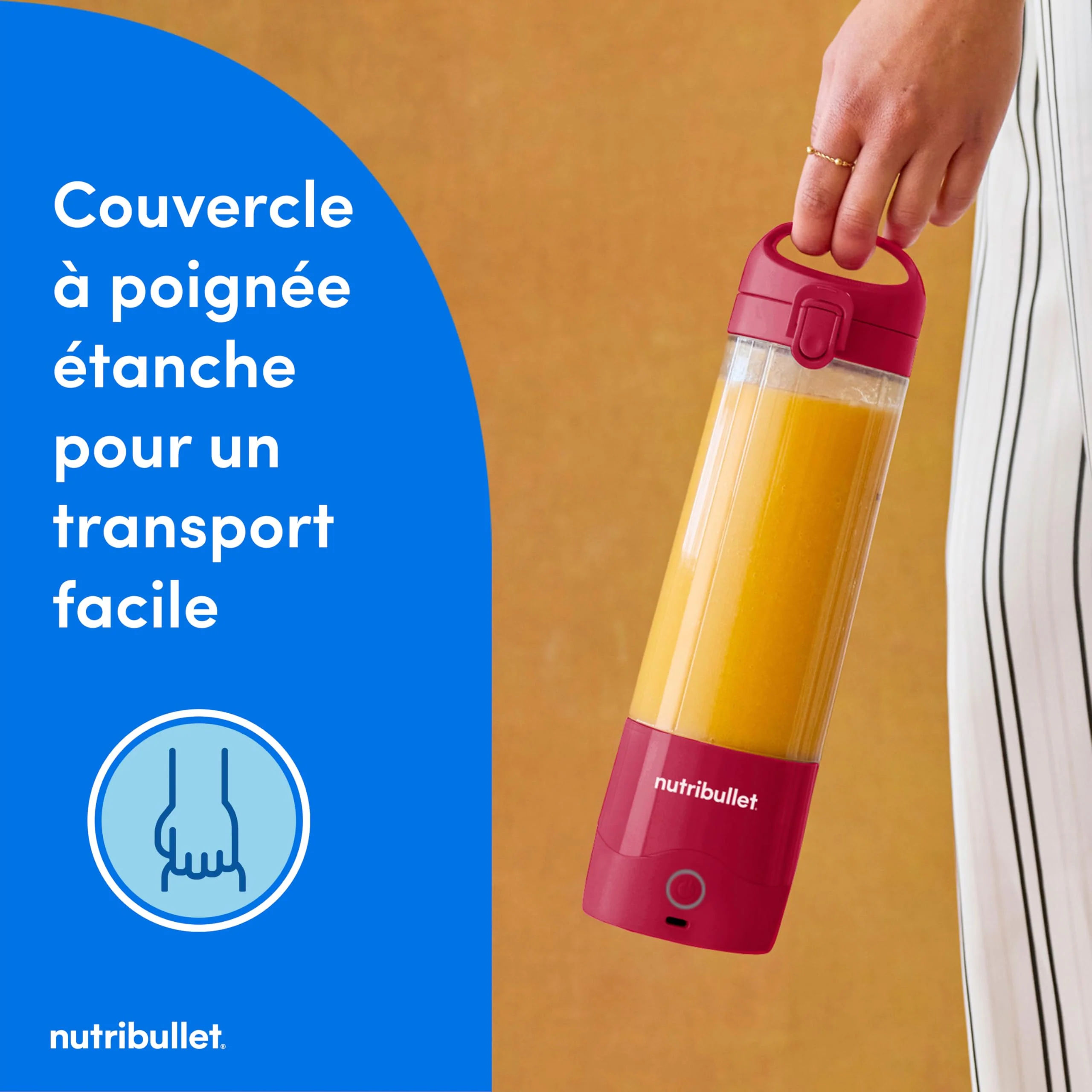 Nutribullet blender portable léger, tasse tritan sans BPA 475ml, mini blender avec lame en acier inoxydable 4 points, blender nomade, chargeur USB-C, plus de 15 cycles avant recharge NBP003B - Image 26