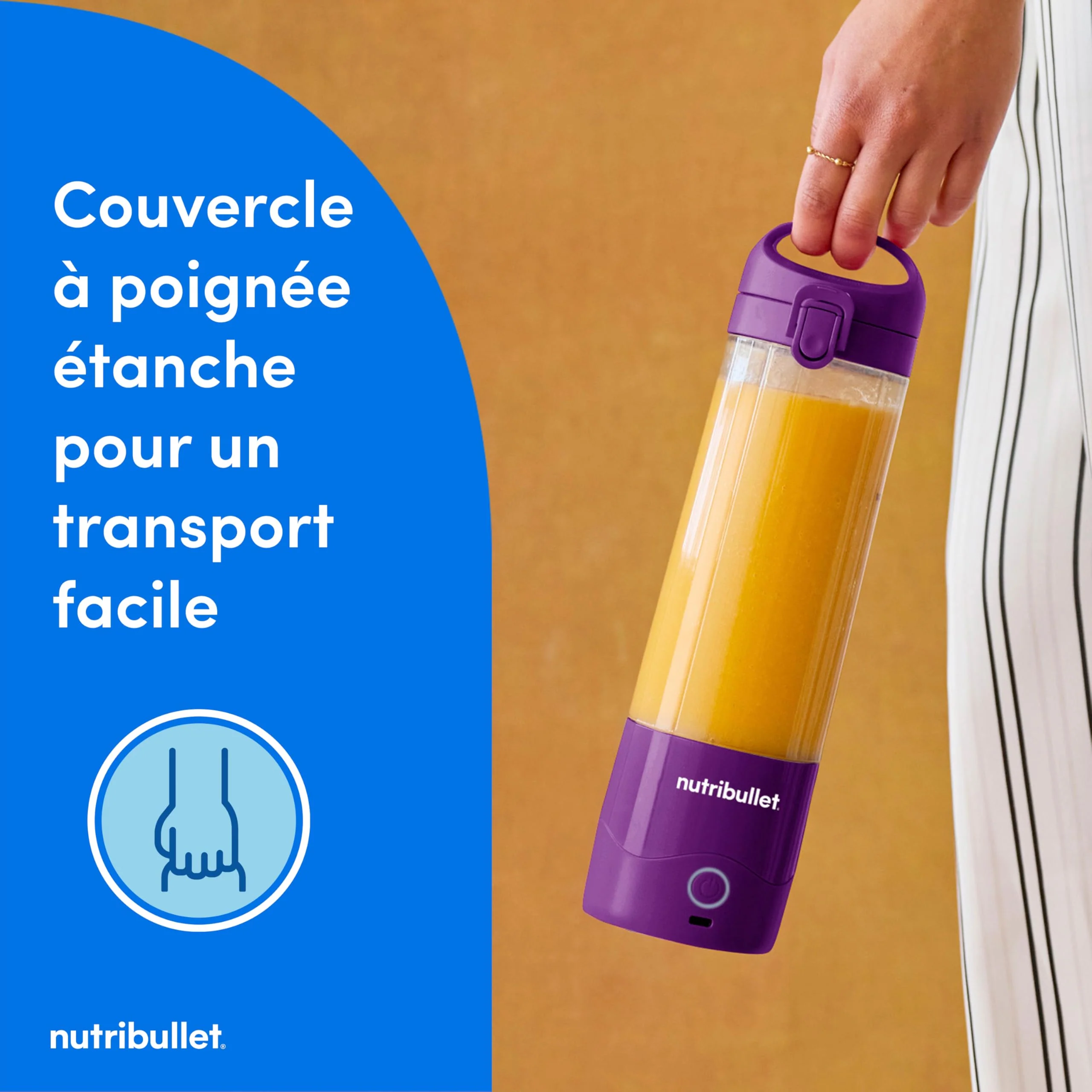 Nutribullet blender portable léger, tasse tritan sans BPA 475ml, mini blender avec lame en acier inoxydable 4 points, blender nomade, chargeur USB-C, plus de 15 cycles avant recharge NBP003B - Image 34