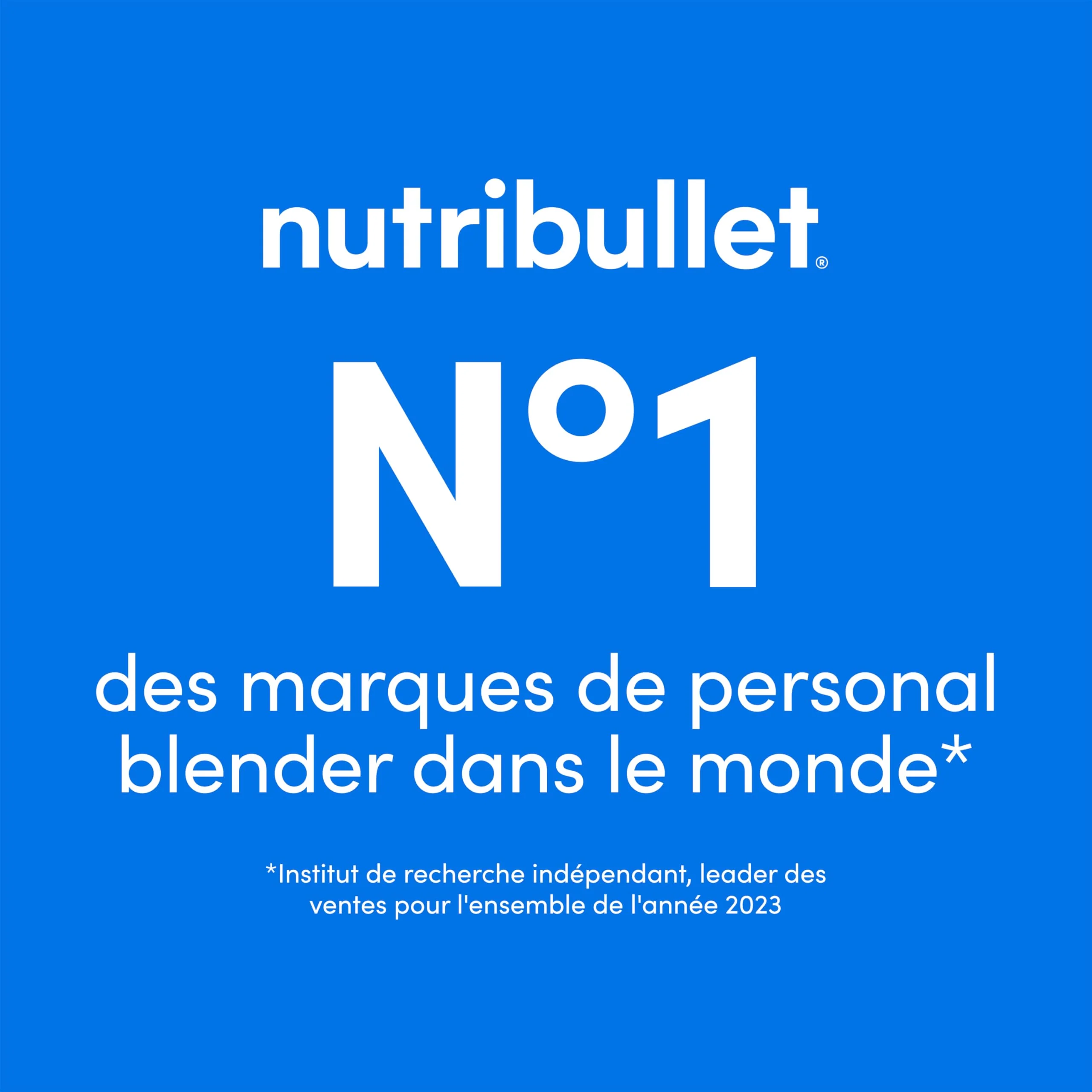 Nutribullet blender portable léger, tasse tritan sans BPA 475ml, mini blender avec lame en acier inoxydable 4 points, blender nomade, chargeur USB-C, plus de 15 cycles avant recharge NBP003B - Image 39