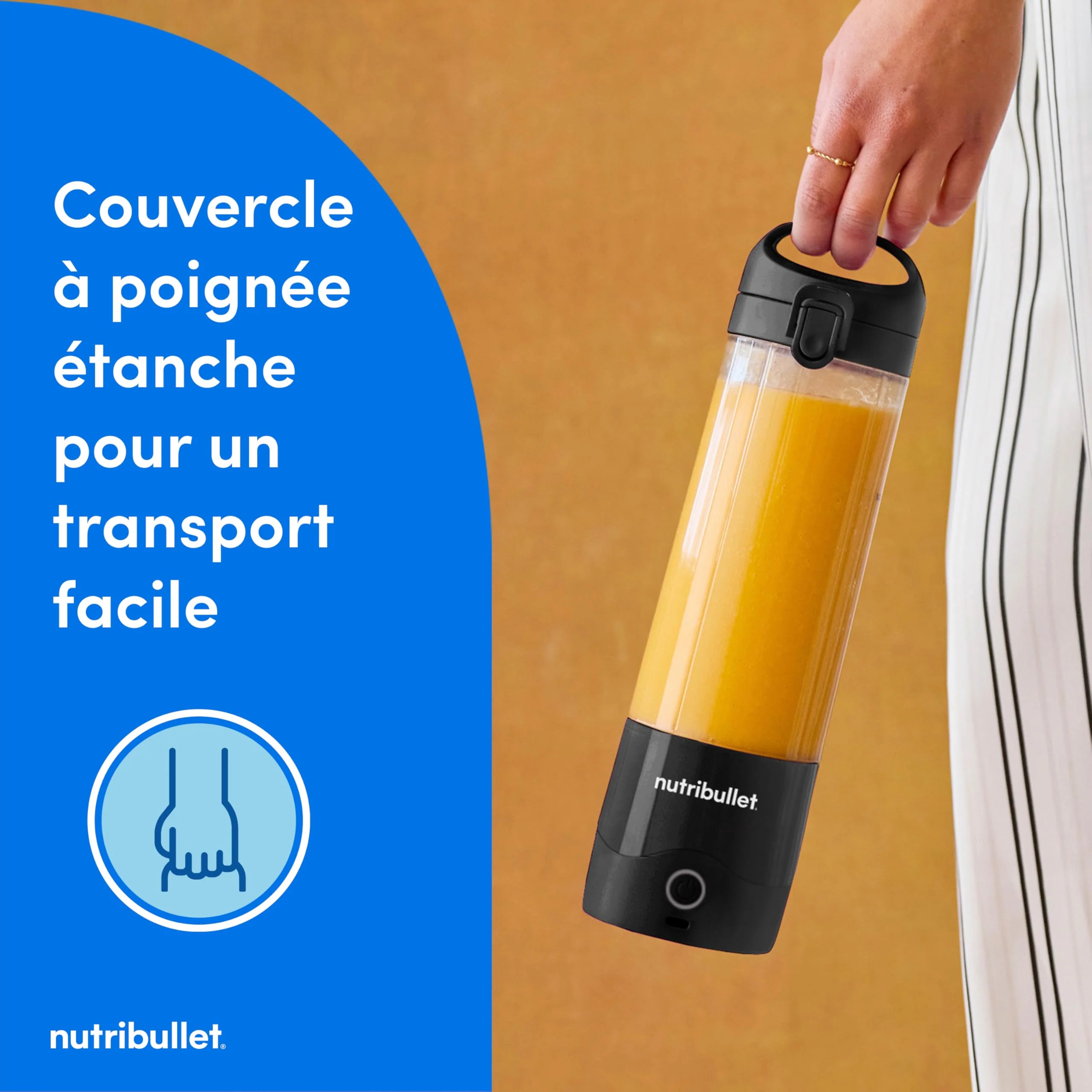 Nutribullet blender portable léger, tasse tritan sans BPA 475ml, mini blender avec lame en acier inoxydable 4 points, blender nomade, chargeur USB-C, plus de 15 cycles avant recharge NBP003B - Image 42
