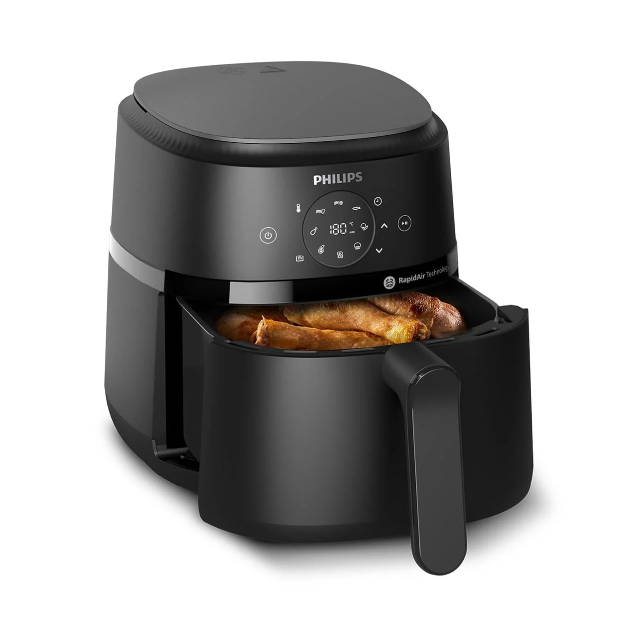 Philips Air Fryer Série 2000 4.2L - Puissance 1500W, Technologie RapidAir, Écran tactile digital,13 options de cuisson,9 fonctions préréglées, Jusqu'à 90% de matières grasses en moins,Noir (NA229/00) - Image 2