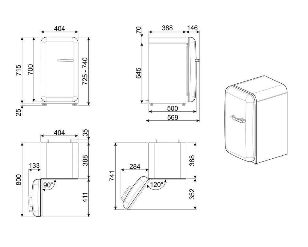 Smeg FAB5 Minibar – 34 L, Ouverture à Gauche, Série Design Rétro - Image 14