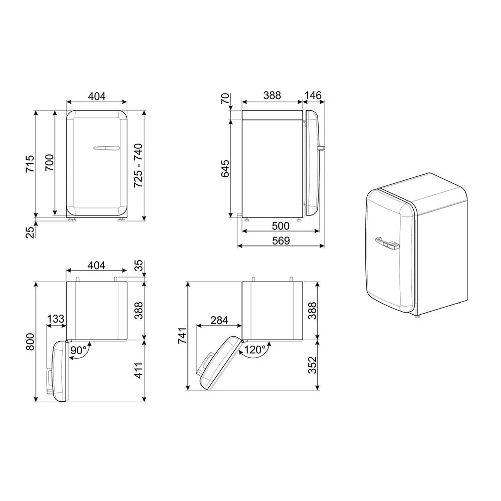 Smeg FAB5 Minibar – 34 L, Ouverture à Gauche, Série Design Rétro - Image 16