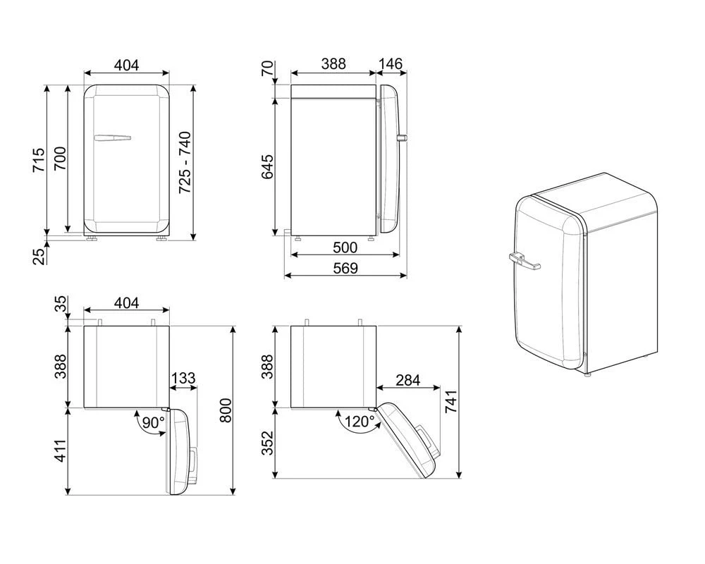 Smeg FAB5 Minibar – 34 L, Ouverture à Gauche, Série Design Rétro - Image 17