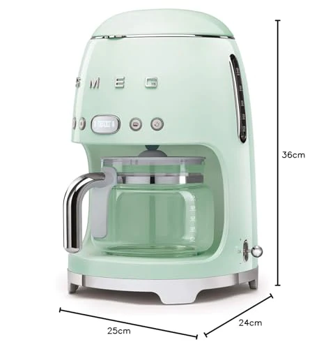 Smeg DCF02BLMEU Machine à Café Filtre – 12 Tasses, Fonction Arôme, Autostart & Maintien au Chaud - Image 48