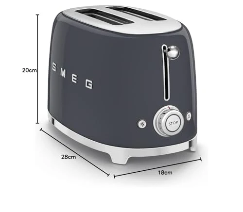 Smeg Grille-pain 2 Tranches – 6 niveaux de brunissage, Fonctions Bagel, Réchauffer & Décongélation - Image 14
