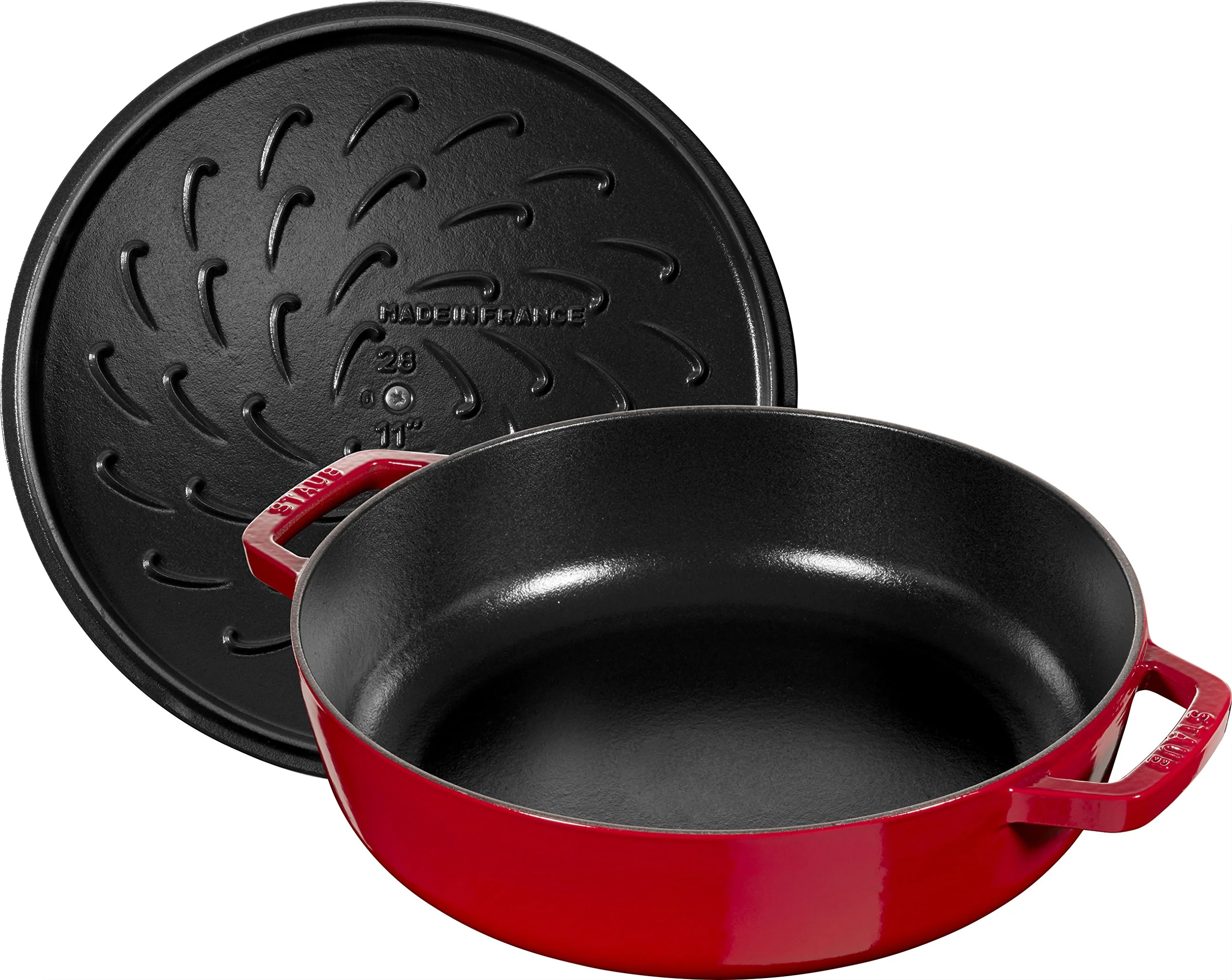 Sauteuse STAUB Chistera 28 cm – Fonte Émaillée « Cerise » 3,7 L - Image 19