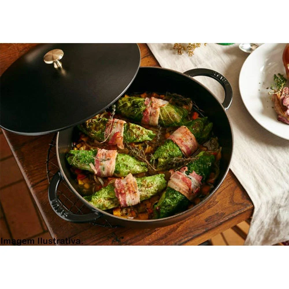 Sauteuse STAUB Chistera 28 cm – Fonte Émaillée « Cerise » 3,7 L - Image 39