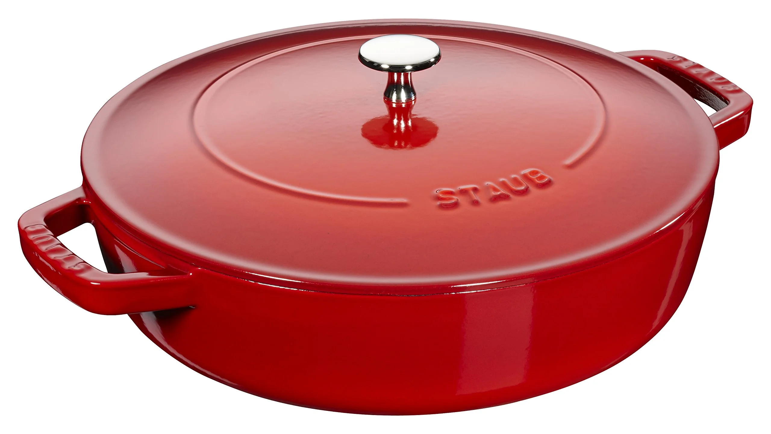 Sauteuse STAUB Chistera 28 cm – Fonte Émaillée « Cerise » 3,7 L - Image 5