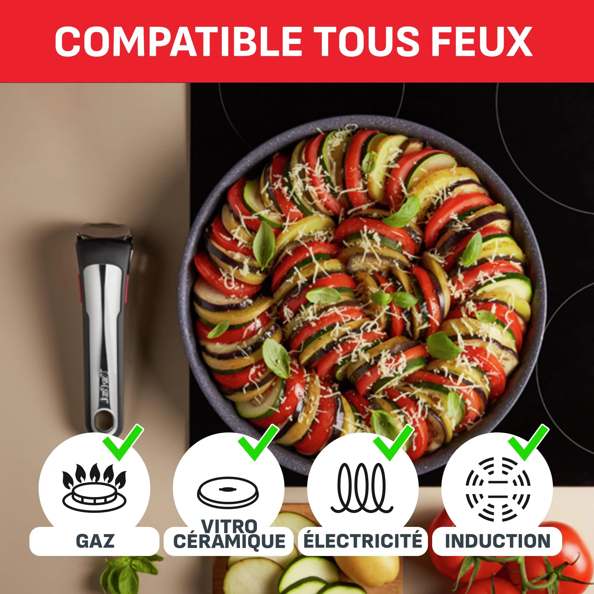 Lot de 3 Casseroles Tefal Ingenio Natural On 16 / 18 / 20 cm + Poignée Amovible - Image 15