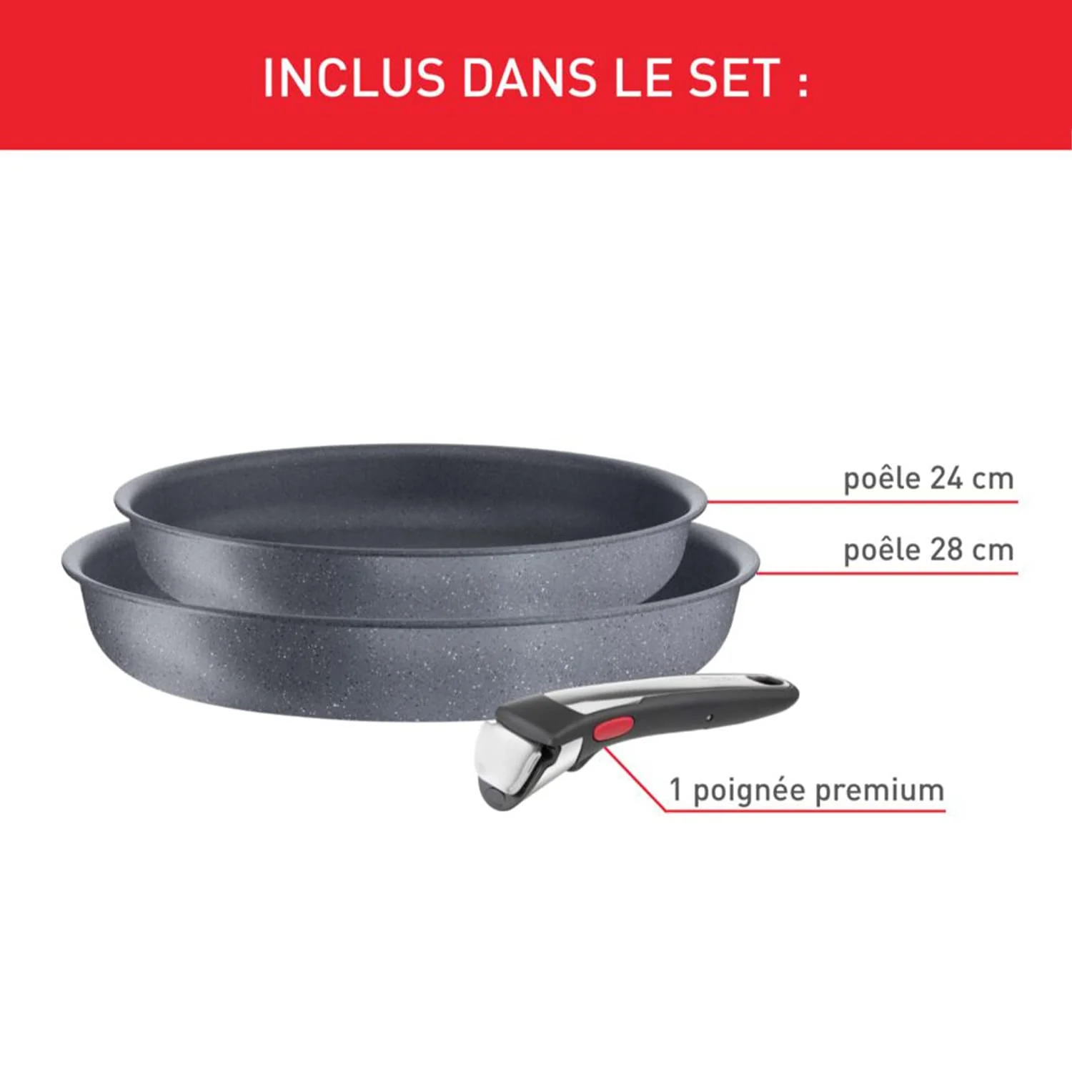 Lot de 3 Casseroles Tefal Ingenio Natural On 16 / 18 / 20 cm + Poignée Amovible - Image 39