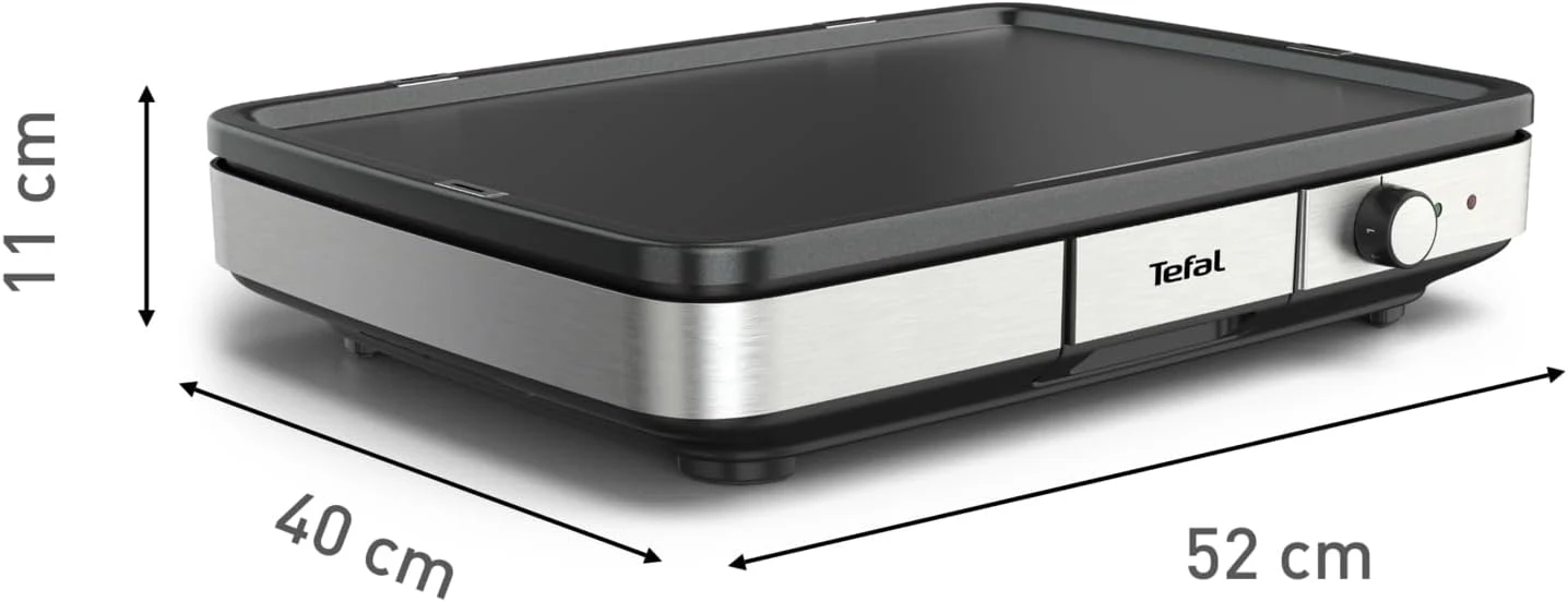 Tefal Plancha Electrique Maxi Plancha XXL 10/12 Personnes Plancha Intérieur Et Extérieur Inox CB690D12 - Image 2
