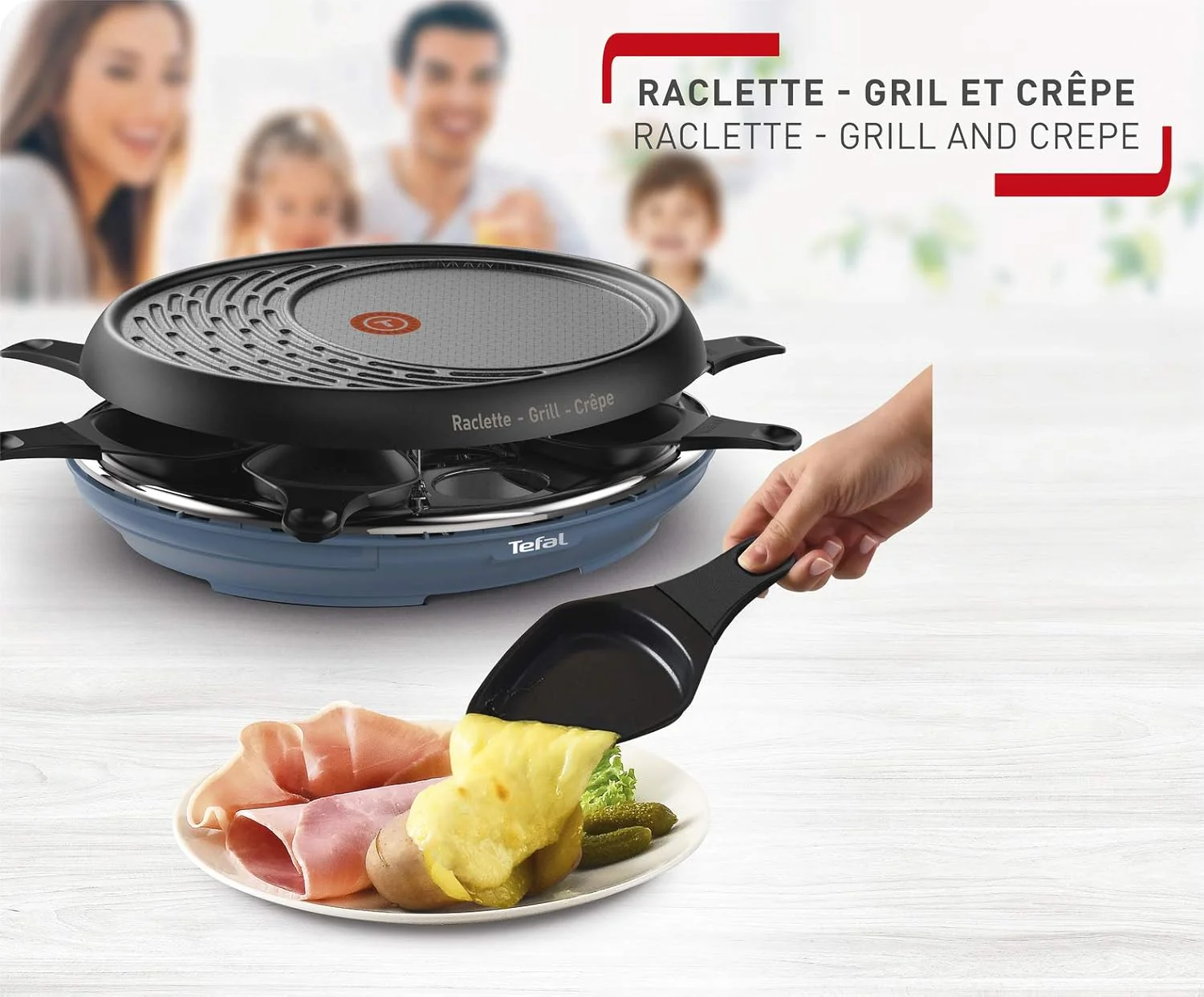 Tefal Raclette Colormania 3-en-1 🇫🇷 – Raclette, Grill & Crêpière – 8 Coupelles - Image 3