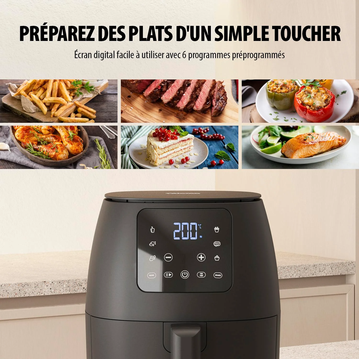 Tristar Crispy Fryer Mini – Capacité 2 L – 1000 W – 77,8% de consommation d'énergie en moins – Avec thermostat et minuterie – Revêtement antiadhésif – Airfryer FR-6980 - Image 3
