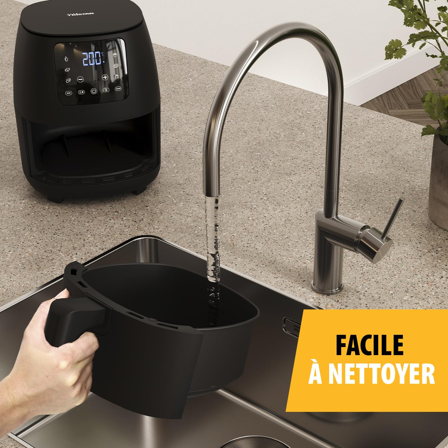 Tristar Crispy Fryer Mini – Capacité 2 L – 1000 W – 77,8% de consommation d'énergie en moins – Avec thermostat et minuterie – Revêtement antiadhésif – Airfryer FR-6980 - Image 9