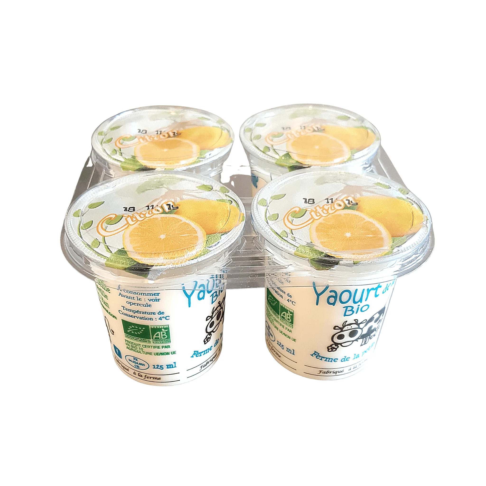 🍋 Yaourts Bio au Citron – Lot de 4
